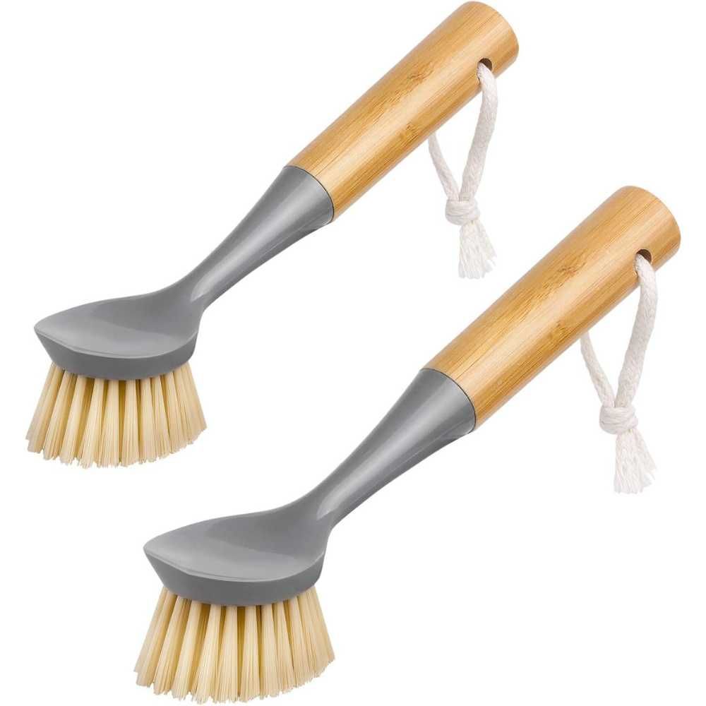 CELOX 5 Pack Kitchen Scrub Brush Set with Ergonomic Handle, Deep