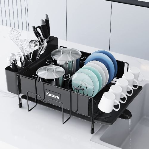 Kitsure Dish Drying Rack, Multifunctional Dish Rack, Rustproof Kitchen