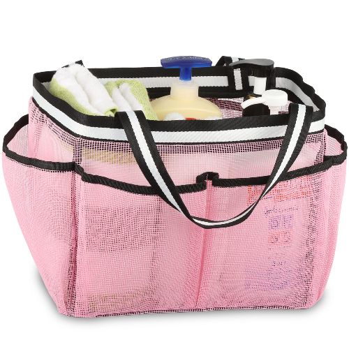 FLCITY Sweet Heart Shower Caddy with 4 Hooks, 2pcs No Heart, Pink