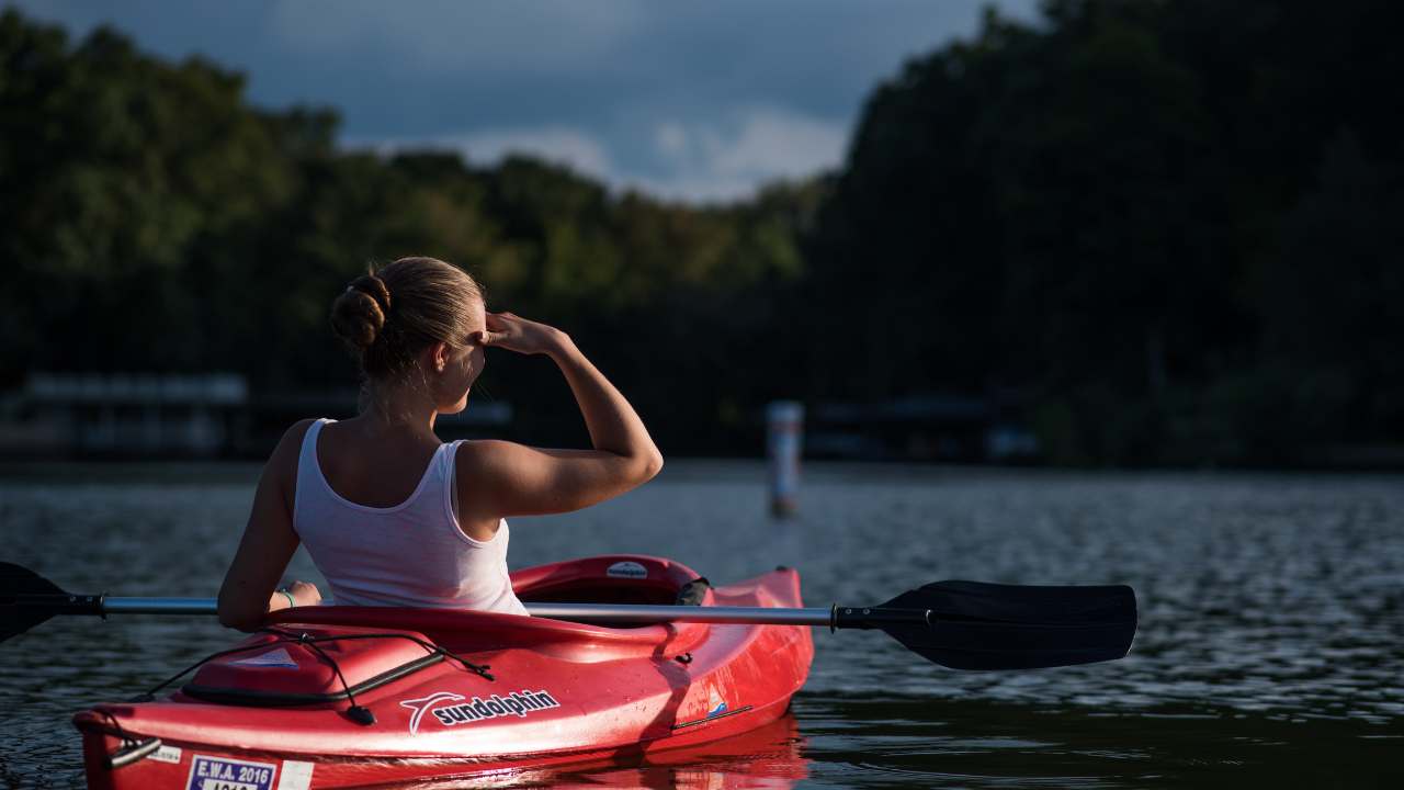 Kayaking in water