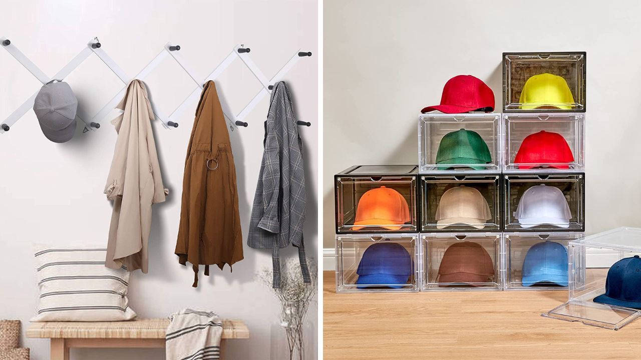 Closet hat organizer