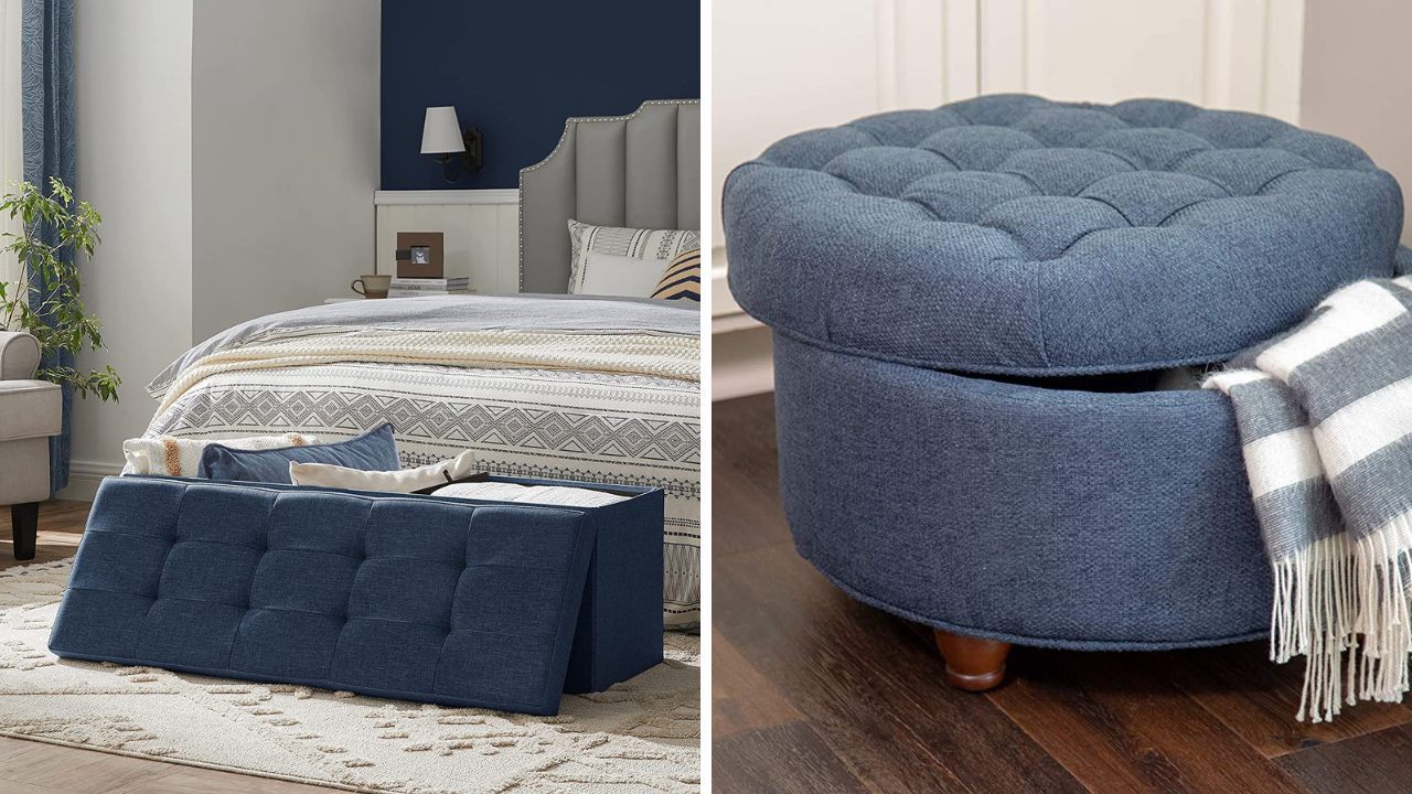 Blue Ottomans