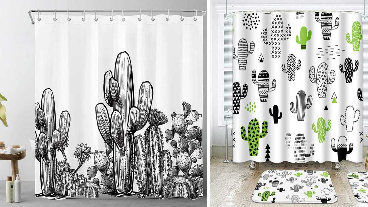 Cactus shower curtain