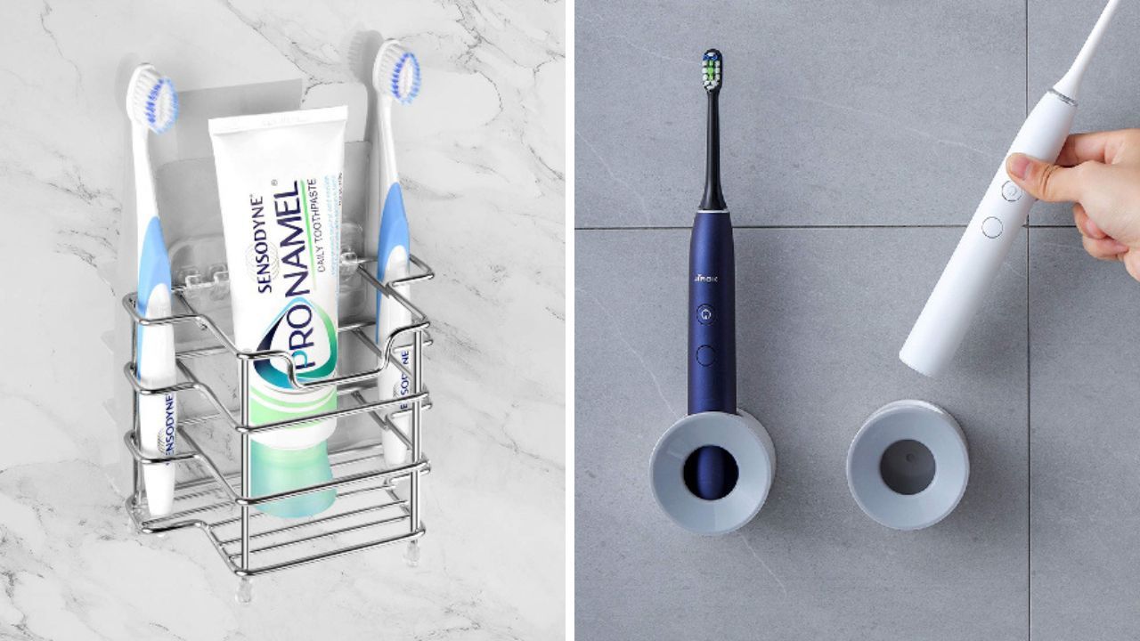 Shower toothbrush holder