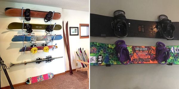 Snowboard wall mounts