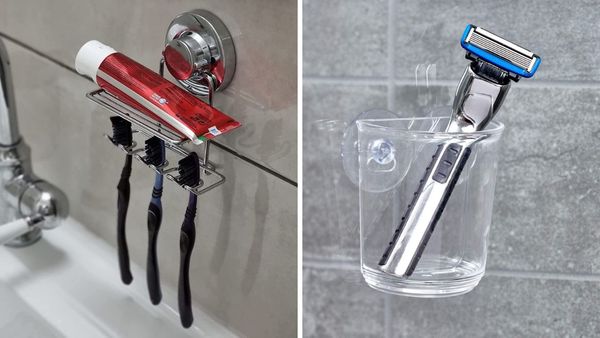 Suction cup toothbrush holder